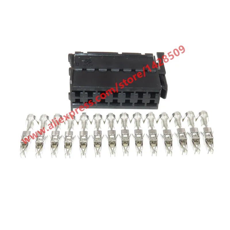 1Set 14 Pin Auto Electrical Wiring Harness Female Connector With Terminals For VW Audi 929504-5