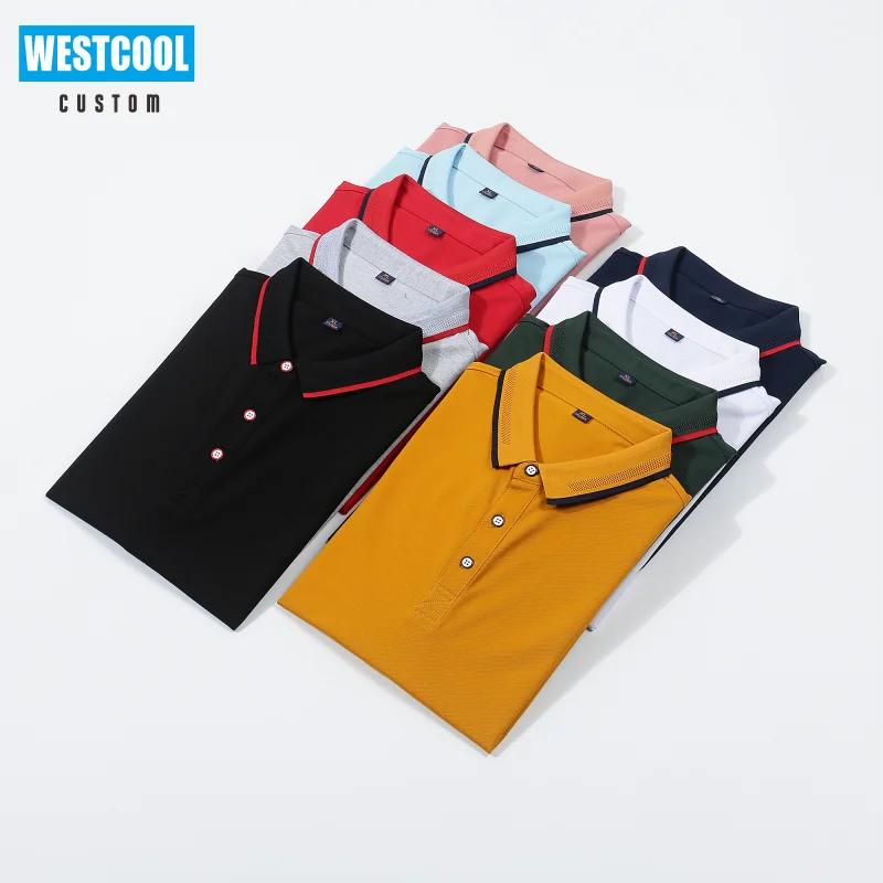 High Quality Custom Polo Shirt Logo Print Personal Picture Brand Text Embroidery Logo Summer Breathable WESTCOOL