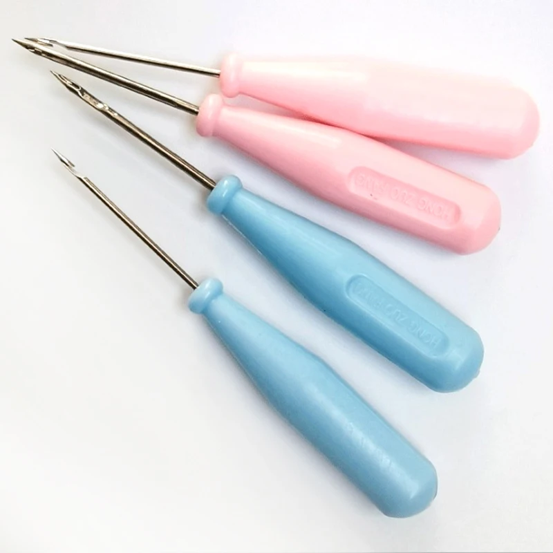 

1pc Steel Stitcher Sewing Awl Bags Hole Hook DIY Handmade Leather Craft Tool Cone Needle Shoe Repair Needle Random Color