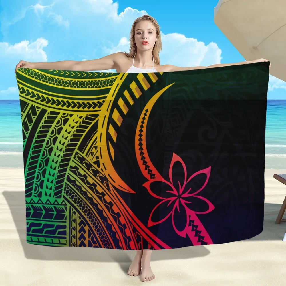 Hycool polinesiano tribale morbido copricostume da spiaggia intero Ups Lavalava personalizzato Loog Blank Fashion Sarong Dress gonna sottile