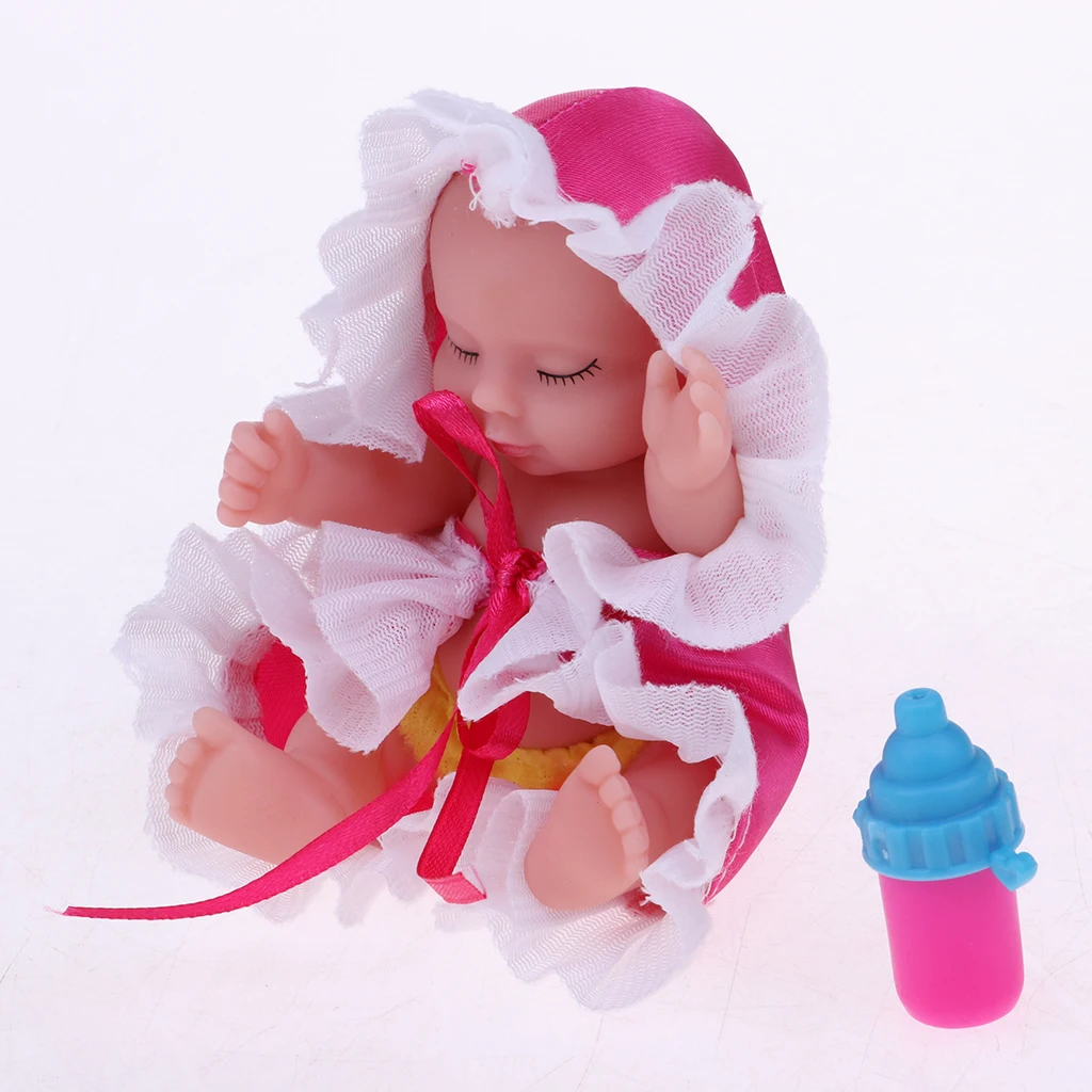 Gut Entwickelt Puppe Schöne Nette Lebensechte Infant Ei Spielzeug Mini Baby Puppe-Rose Rot