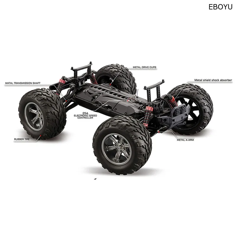 EBOYU Updated X9115/XS911 RC Car 1:12 Scale 2.4Ghz 2WD High Speed Remote Control Car Off Road Vehicle 42km/h Gift Toys for Kids