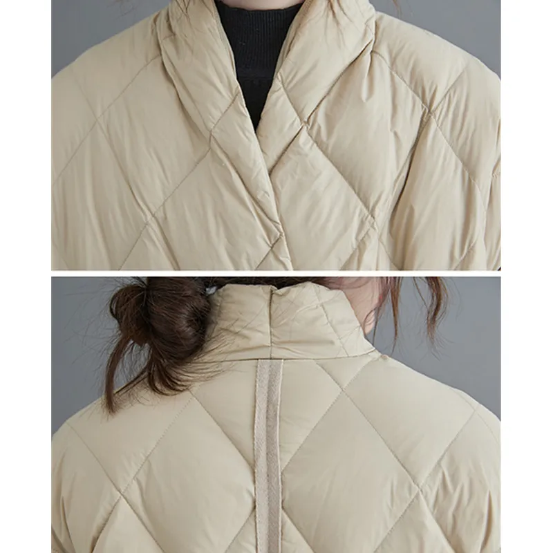 Novo 2023 outono inverno mulheres jaqueta longa femmes acolchoado quente senhora leve casaco oversize parkas acolchoado outerwear feminino