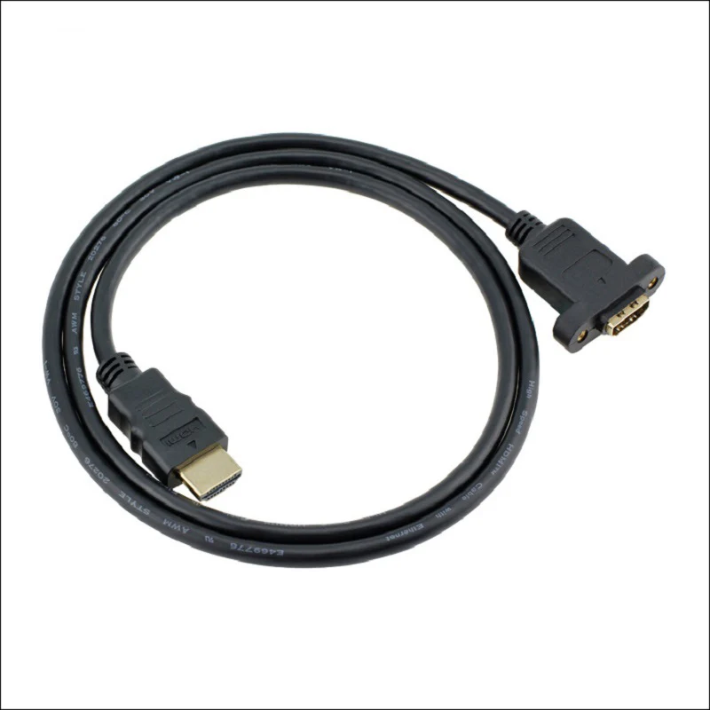 HD Copper Core HDMI-Compatible 1.4 Male to Female Screw Panel Mounting Extension Cable 3d Uhd TV High Speed 0.3m 0.5cm 1m 1.5m