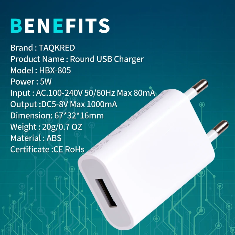 20pcs eu stecker 5v 1a usb wand handy ladegerät tragbarer lade block reise netzteile für iphone samsung xiaomi huawei – Detail 3