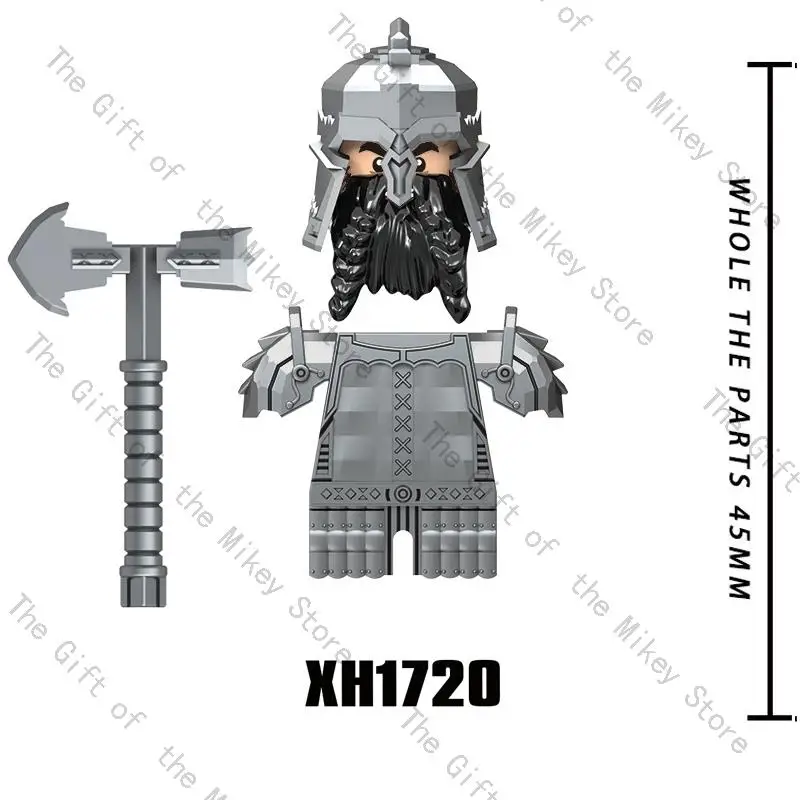 One Set Medieval Time Knight Dwarf Soldier Elves Figures Building Blocks Accessories Armor Shield Weapon Toys For Children X0314