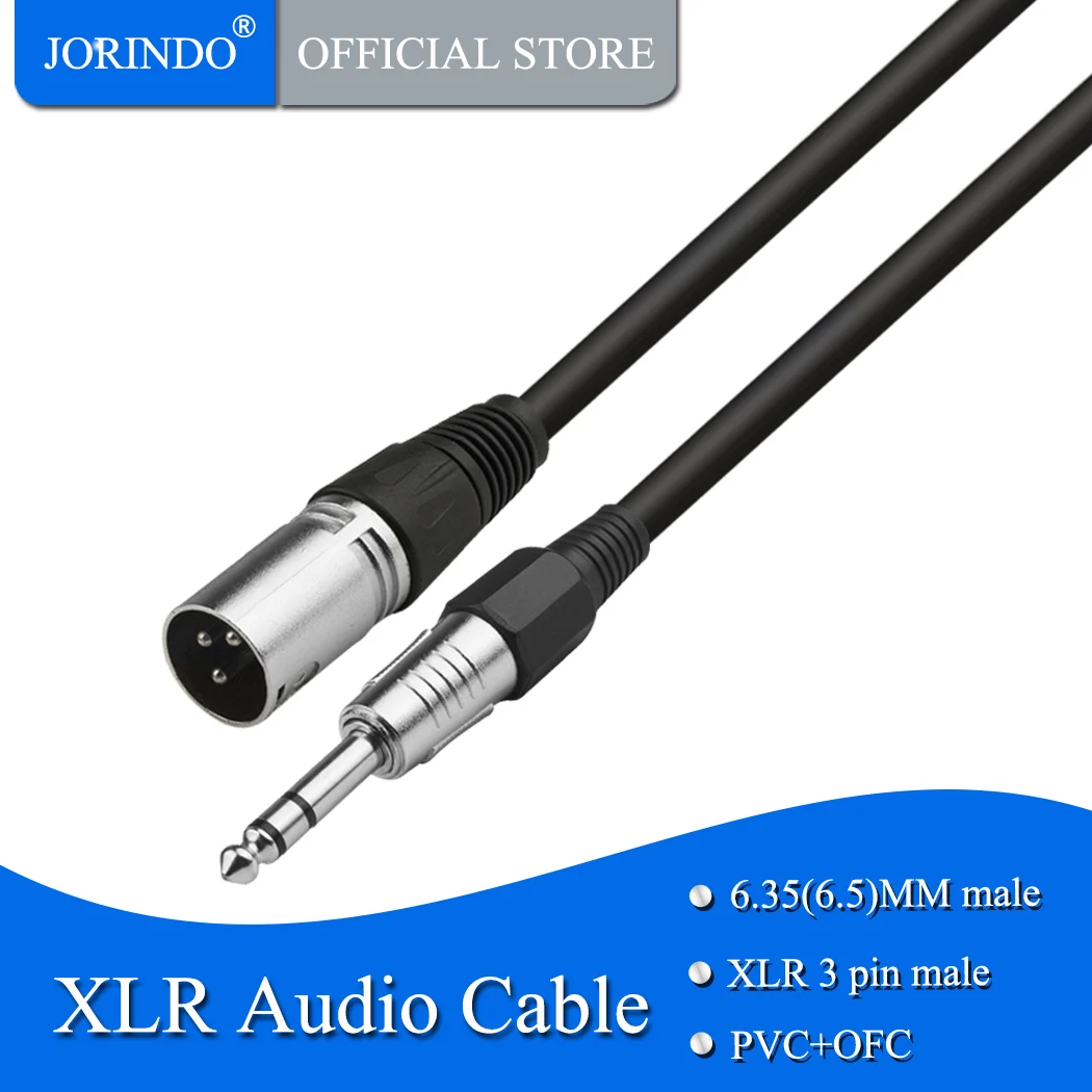 JORINDO cable de micrófono macho XLR de 2M/6,4 pies, conector de audio macho xlr de 6,5/6,35 MM, amplificador y mezclador