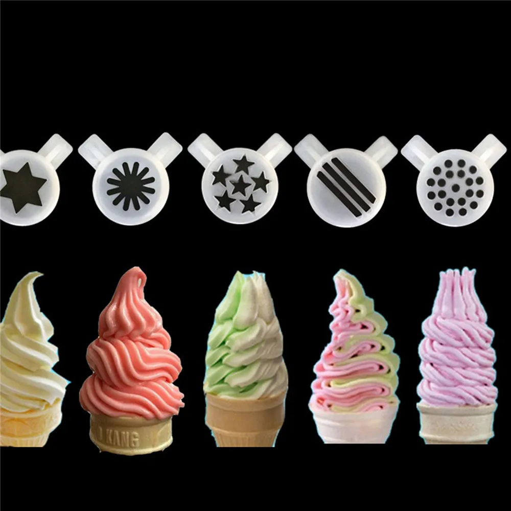 9pcs 33mm Fancy Modeling Ice Cream Machine Parts Nozzle Spare Parts Inner Diameter 29mm Modeling Cap for Lecon