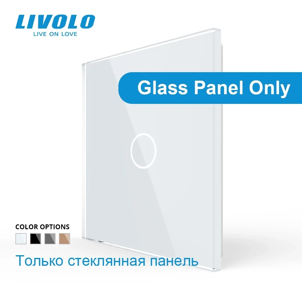 Livolo Luxury Pearl Crystal Glass, 80mm*80mm, EU standard, Single Glass Panel For 1 Gang Wall Touch Switch,VL-C7-C1-11