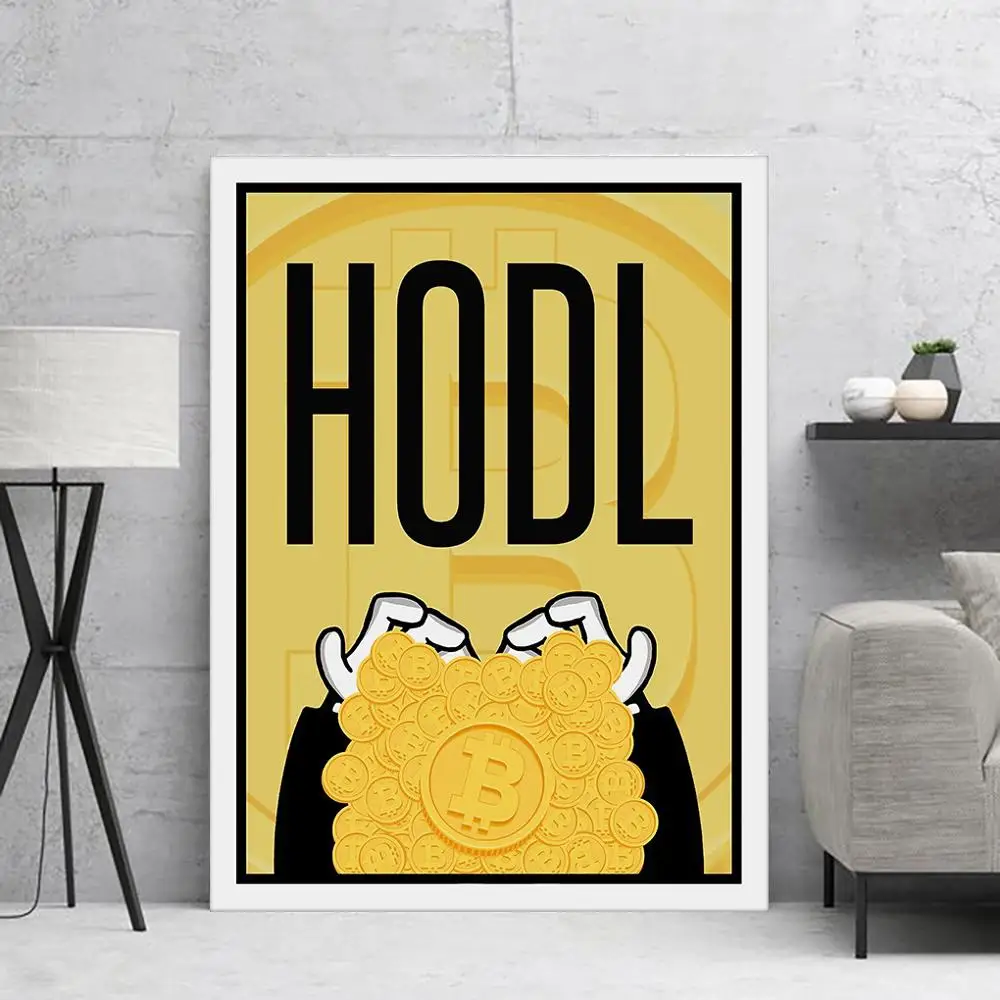 HD Print Modular Hodl Picture Canvas Painting Bitcoin Poster Currency Home Decoration Money Wall Art Living Room