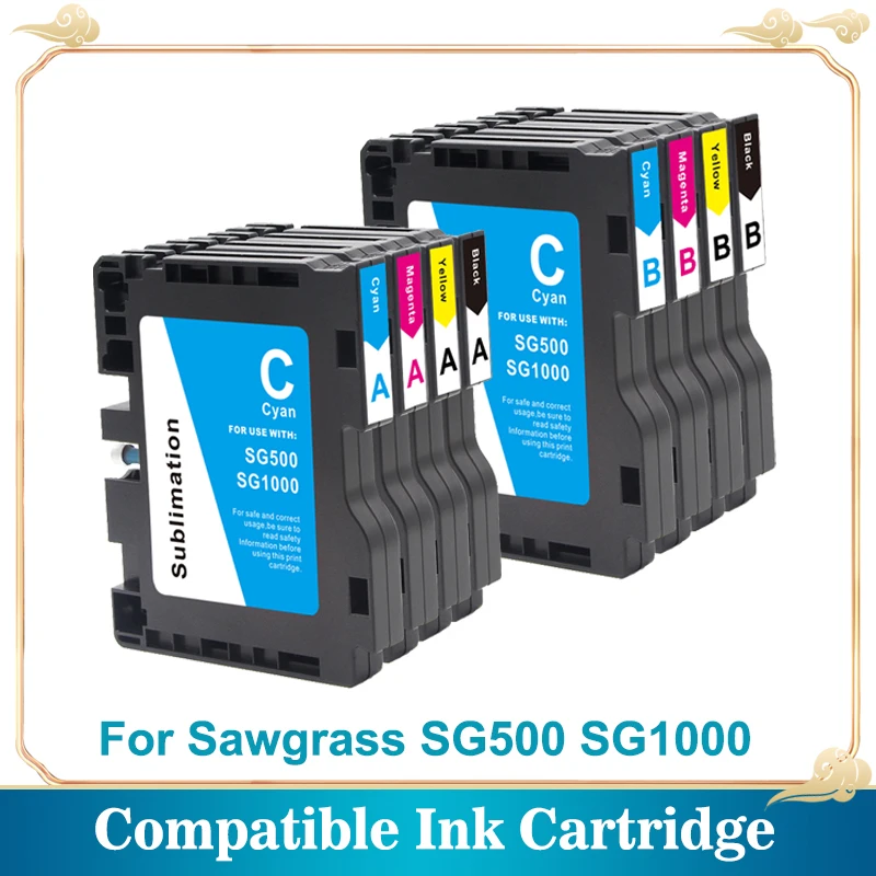 SG500 Sublimation Ink Cartridge For Ricoh Sawgrass SG500 SG1000 Inkjet Printer sublimation For T-shirt Cup 4color SG500A+B