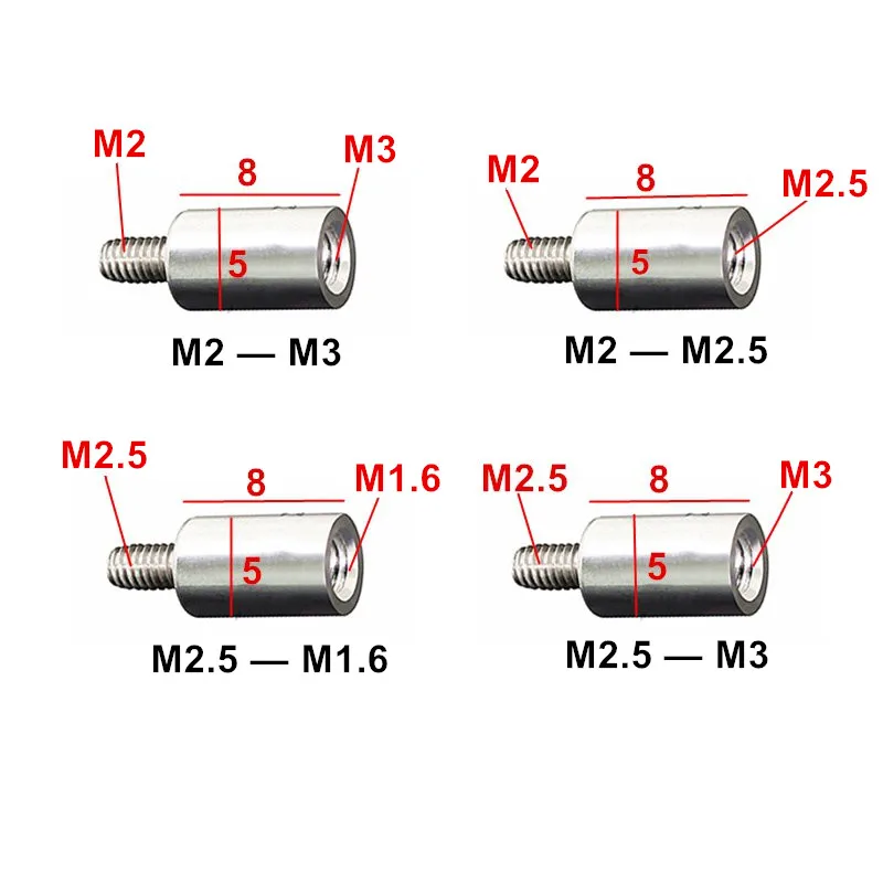 Testa di trasferimento della sonda M1.6 M2 M2.5 M3 M4 4-48 leva della sonda dell\'ago dell\'adattatore del filo dell\'ago di misurazione a tre