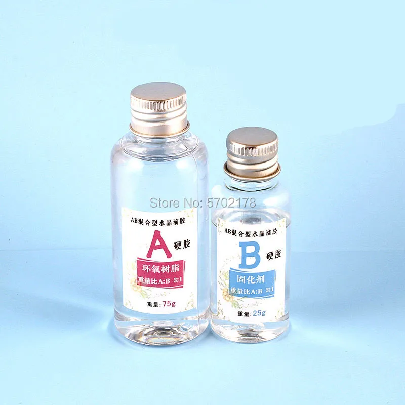 Pegamento de Cristal AB transparente para fabricación de joyas, alta adherencia, antiamarillo, resina epoxi de secado rápido, 1 Juego