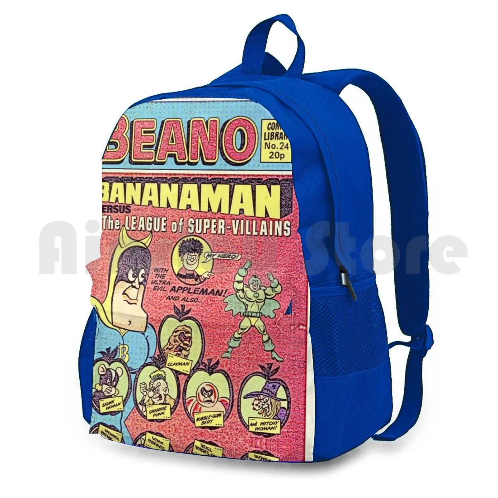 Banana Beano Bams Outdoor Hiking Backpack Riding Climbing Sports Bag Pop Cartoon Animation Kids Children Comic Sketch British