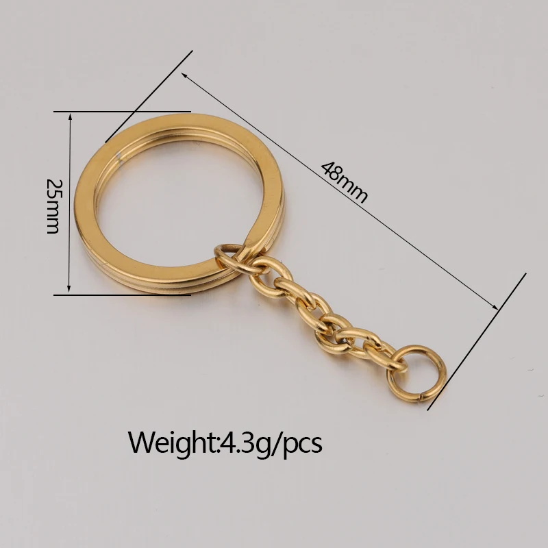 Fnixtar 20Pcs/Lot 304 Stainless Stee Key Chain Hanging Split Keyring With Extender Chain For DIY Making Keychains Punk Jewelry