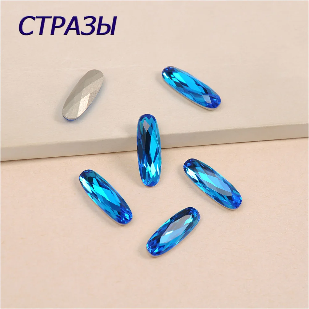 4161 Elongated Baguette Fancy Stone Capri Blue Shape Hand Craft Rhinestones Glass DIY Crystal Rhinestone