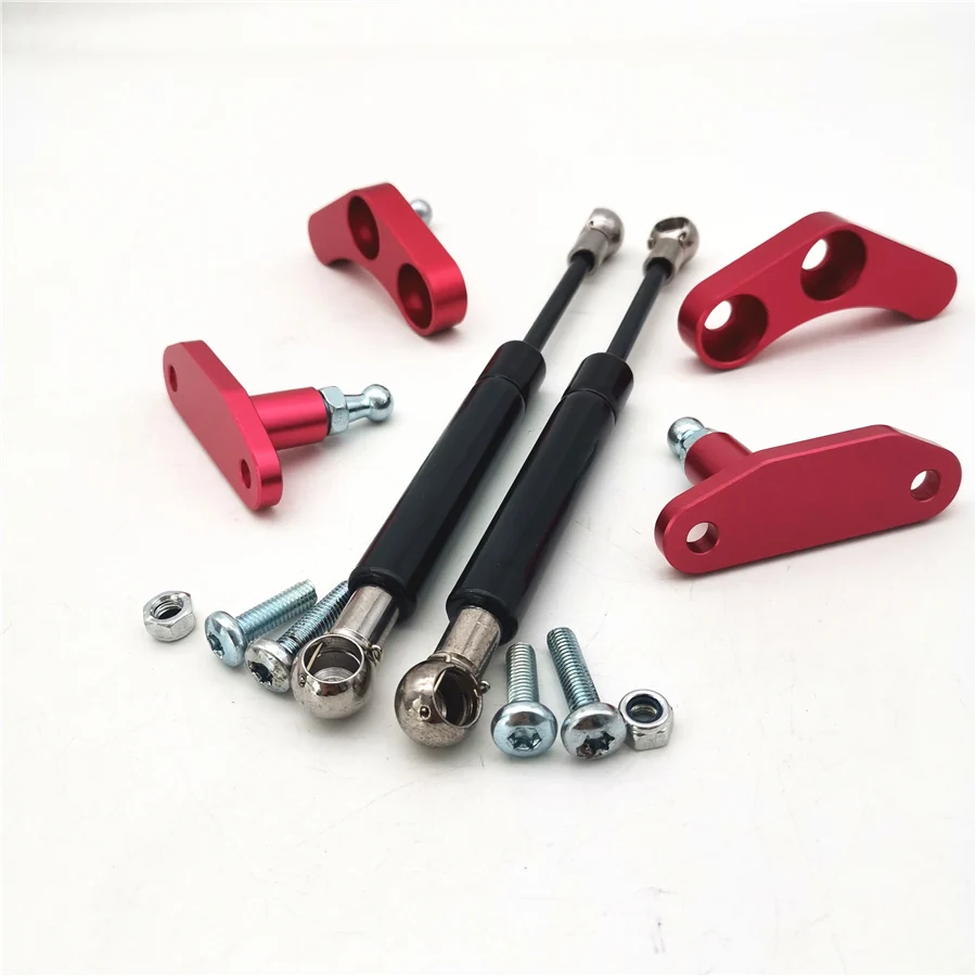 Picture 4: For Can-Am Maverick X3 2017-2020 Black & Red Aluminum Anodized Door Opener Kits
