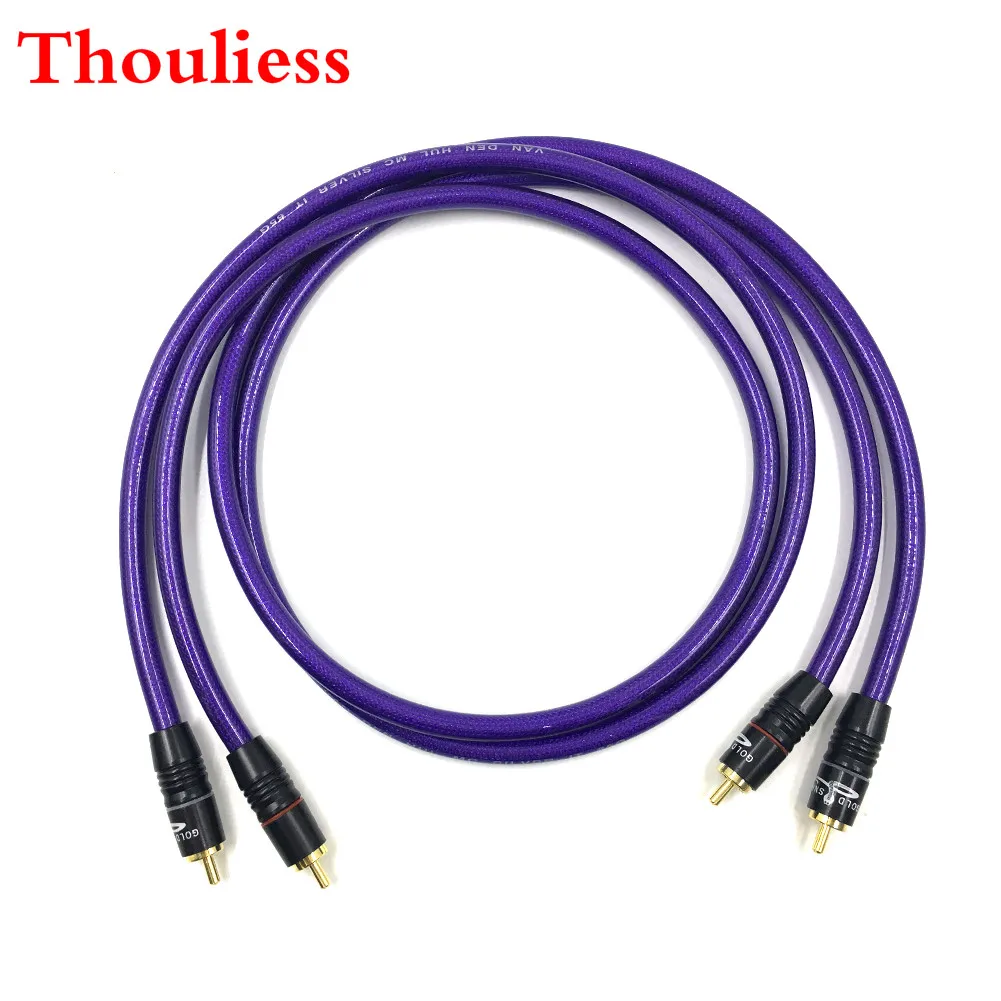 

Thouliess Pair Type-4 Gold Plated RCA Audio Cable 2x RCA Male to Male Interconnect Audio Cable with Van Den Hul MC SILVEB-IT 65