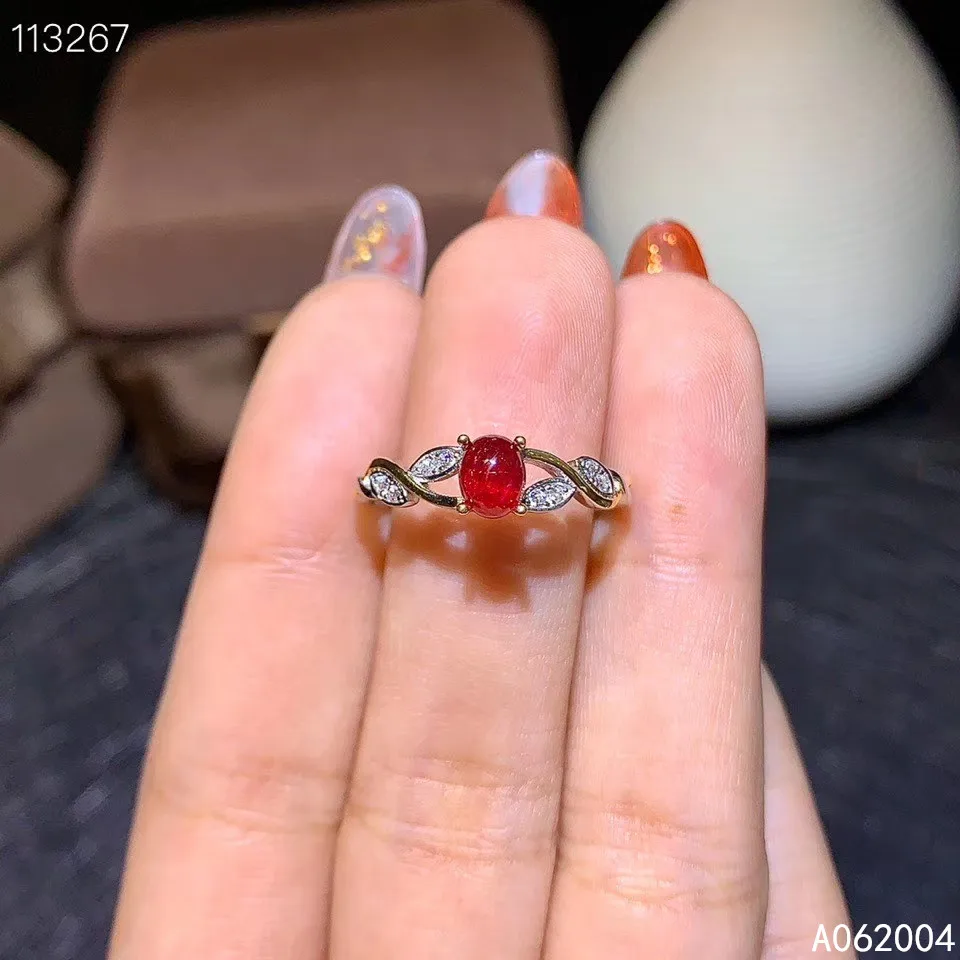 

KJJEAXCMY fine jewelry 925 sterling silver inlaid natural adjustable ruby new Female Girl Miss Woman ring vintage