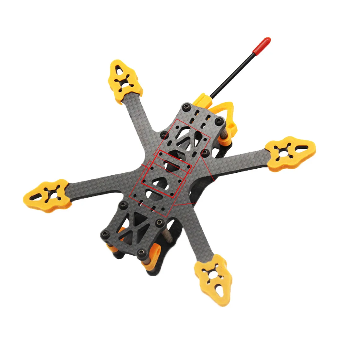 GX140 Mini Alien - 3 Inch 140mm Carbon Fiber FPV Frame Kit 4mm Arm with Print Accessories for FPV Racing Drones Freestyle