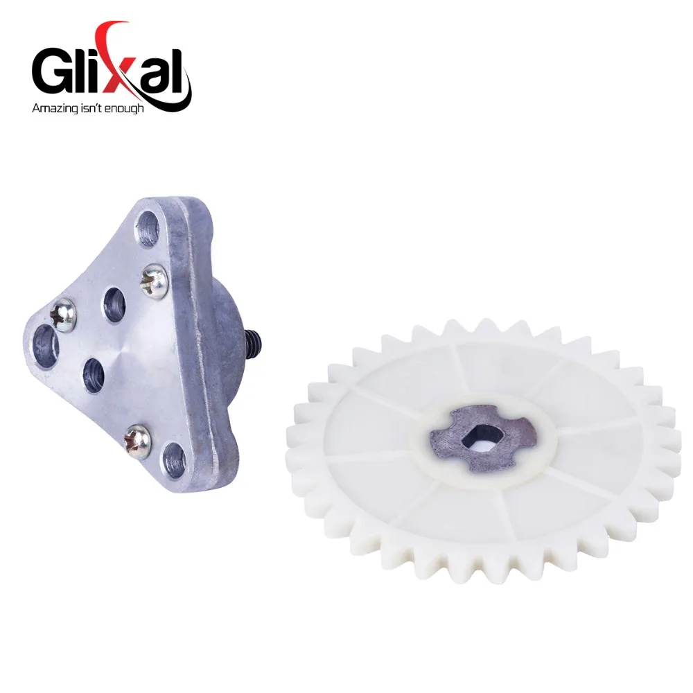 Glixal Oil Pump Assembly with Fuel Pump Sprocket for 16 tooth crankshaft for GY6 50cc 139QMB/QMA Scooter Moped