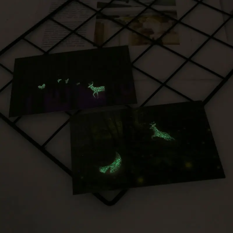 30pcs Vintage Luminous Postcard Glow In The Dark Forest Animal Greeting Wholesale