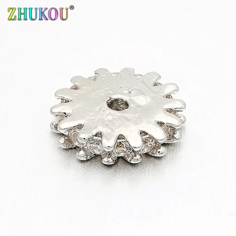 8mm Supplies for Cubic Zirconia Spacer Stopper Beads for DIY Jewelry Findings Making, Hole:1mm, Model: VZ130