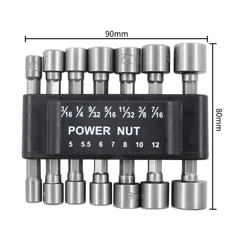 9pcs 14Pcs Hexagon Nut Driver Drill Bit Socket Screwdriver Wrench Set Drill Bit Adapter for Electric Screwdriver Handle Tools