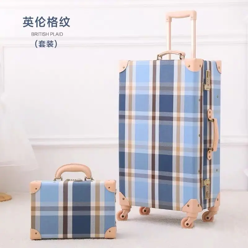 Hot!New Women 2PCS/SET Retro Travel Suitcase Rolling Luggage sets,12\