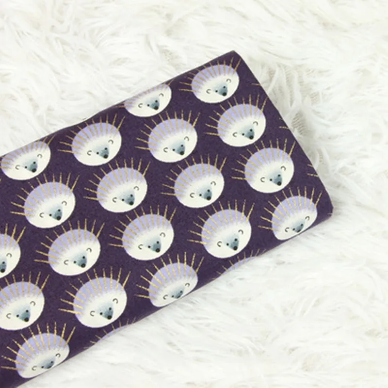 Thin Cotton Fabric, Bathing Little Hedgehog Print, Handmade DIY Bag, Garment Cloth, 100% Cotton, B372