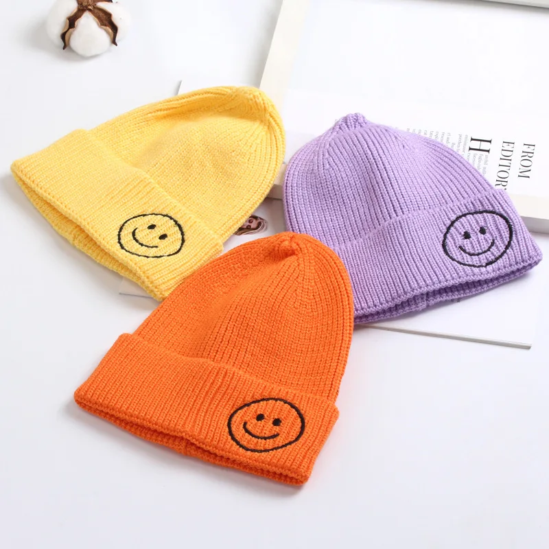 2021 New Baby Beanie Hat warm Autumn Kids Wool Knit Beanie Hat Cuff Beanie Watch Cap for Boys Girls Spring Skull Hats Children