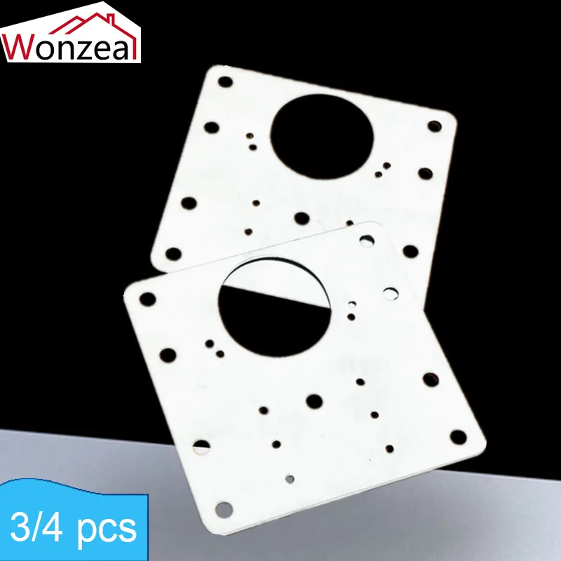 3/4Pcs Hinge Repair Plate Rust Resistant Steel Home Improvement Furniture Cupboard Cabinet Door Hinges Repair Hardware Accessori