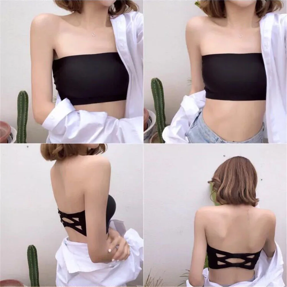 New One Piece Seamless Tube Top Women Invisible Bra Intimates Strapless Bustier Bandeau Breathable Wrapped Chest Sexy Lingerie image 6