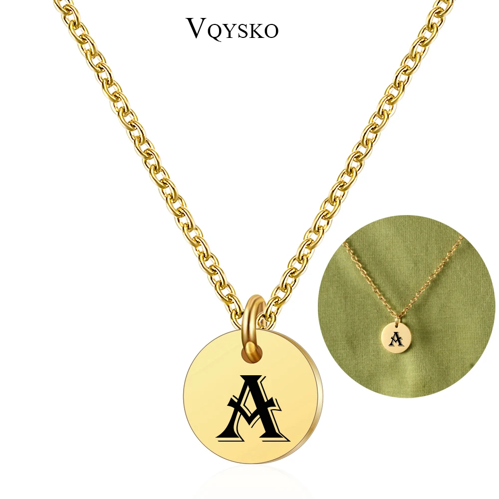 2021 Girls Initial Letter Necklace Alphabet Gold 26 Letters Stainless Steel Charm Necklaces Pendants For Women  Jewelry Gifts