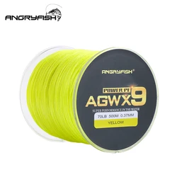Angryfish 9 Strands Braided 500M Fishing Line Super Strong PE Line Braided Fishing
