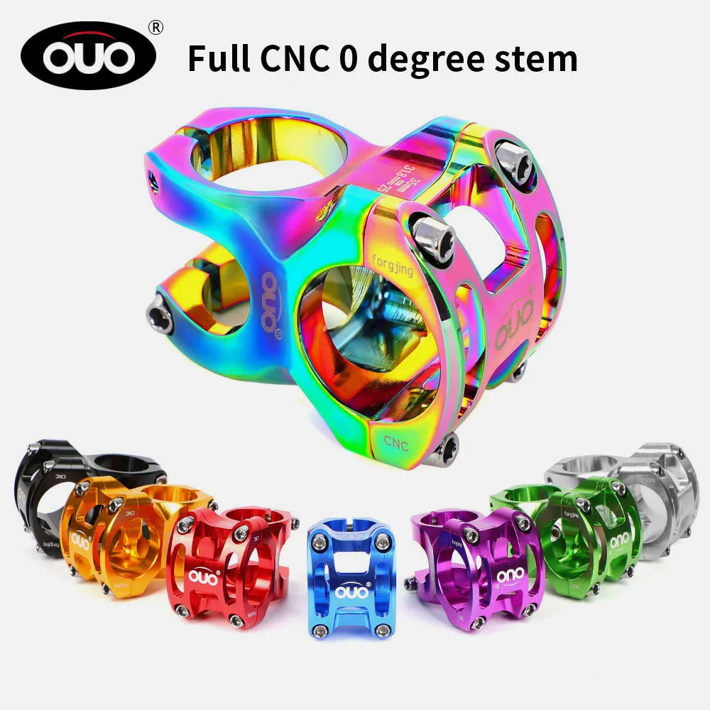 OUO Bicycle Handlebar Stem 31.8-25.4mm Shim 35mm MTB Bike Stem 0 Degree CNC Stem Enduro Down Stem Bicycle Riser Ultralight