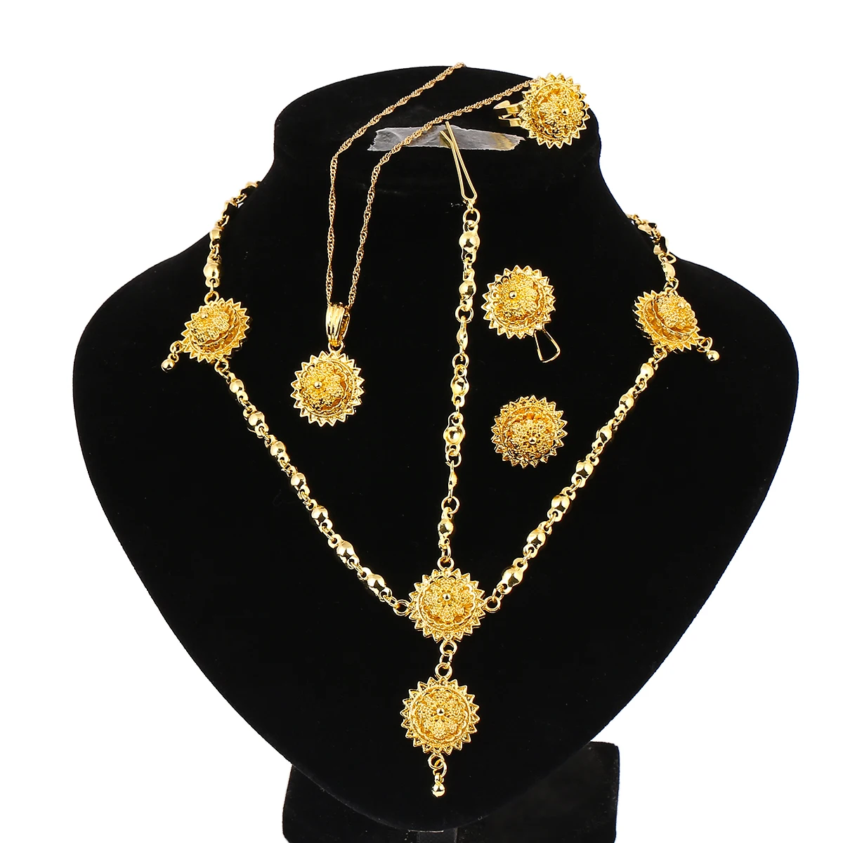 Ethiopian Fashion Jewelry 24k Gold Color For African Ethiopian Eritrean Habesha Jewelry Sets