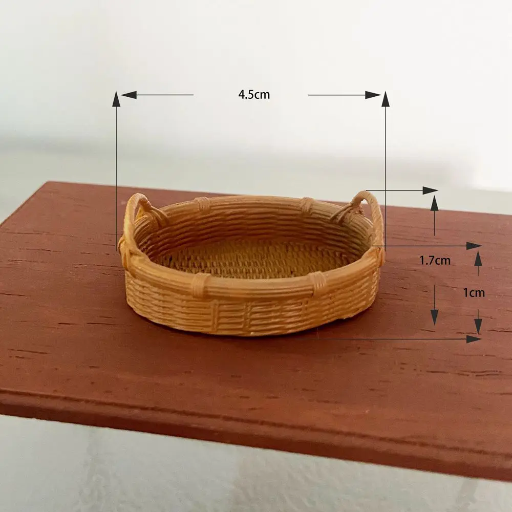 신제품 미니 시뮬레이션 수지 바구니, 1:6 인형의 집, 미니어처 과일 빵 바구니, 블라이스 바비 인형의 집 놀이 액세서리