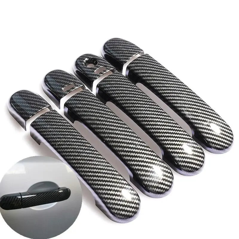 

For Nissan March Micra K12 2003 - 2010 Nissan CUBE Z11 2002 -2008 Livina 2007 -2013 Chrome Carbon Fiber Car Door Handle Covers