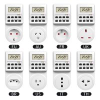 TM03 Digital Timer Switch Outlet Electronic Kitchen Timer Outlet 12/24 Hour Cycle Programmable Timer Outlet Time Setting