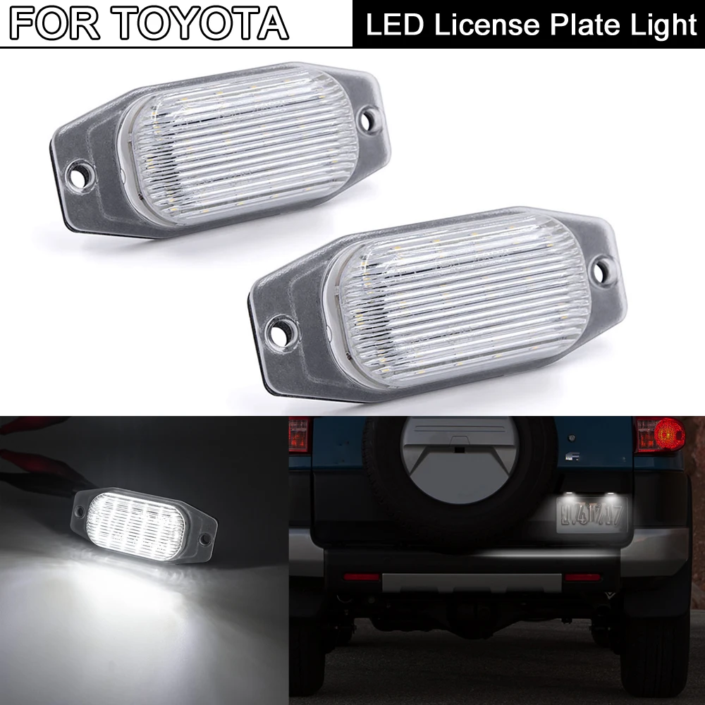 2Pcs LED License Plate Light Number Plate Lamp For Toyota Land Cruiser (FJ80) FJ Cruiser(XJ10,GSJ15) Celica For Lexus LX450