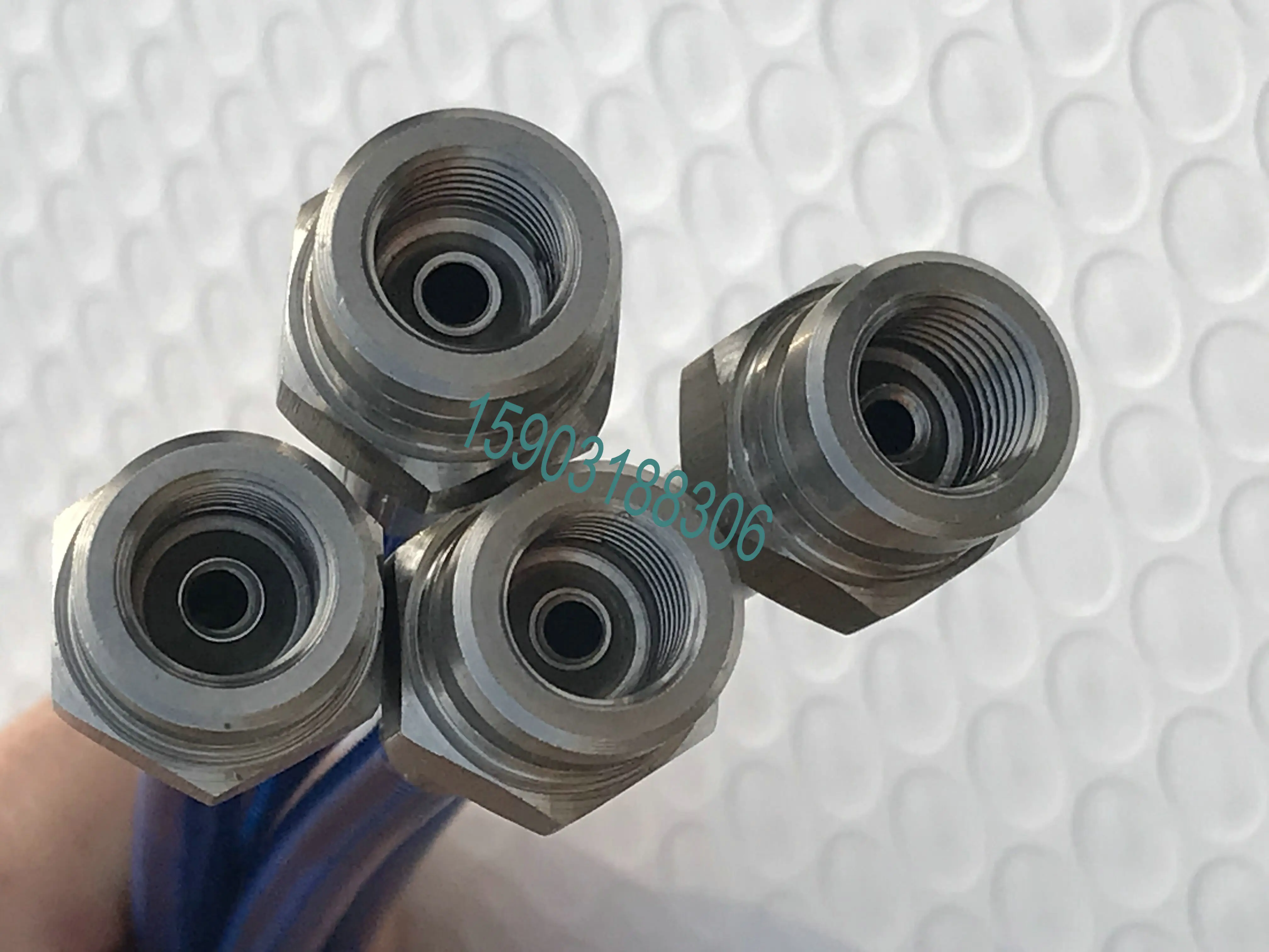 PU Covered Motorcycle Brake Oil Hose Line Stainless Steel Braided PTFE Pipe With Convex Hexagonal Joint And Outer Filament