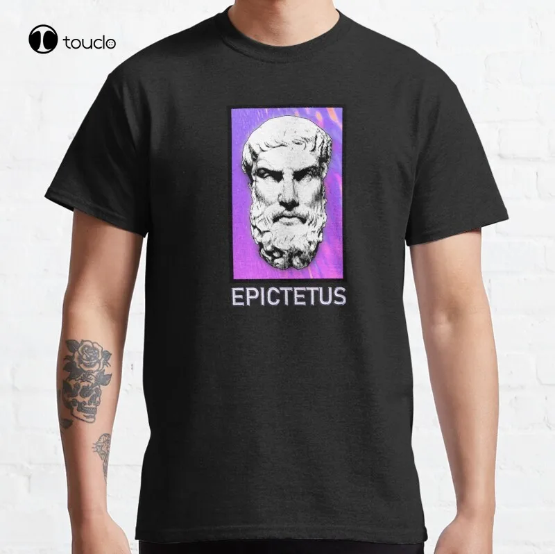 Epictetus Stoic Philosophy Stoic Quotes Hellenism Cynic Vaporwave Aesthetic Roman Greek  Classic T-Shirt Cotton Tee Shirt