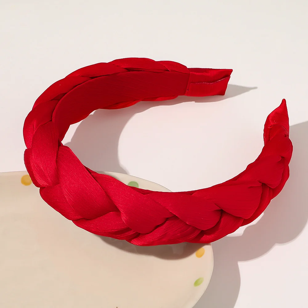 Satin Braided Kntted Hairband Headband  for Women Girls Hair Accessories