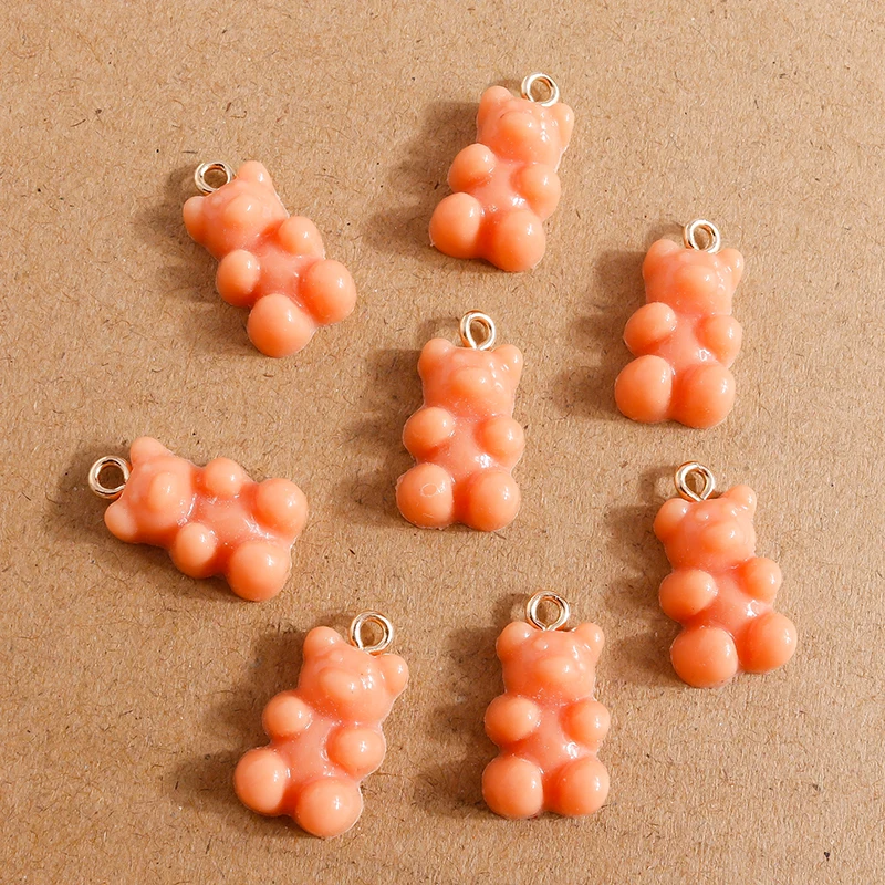 30 stücke 11*20mm Candy Farben Cartoon Bär Charms für Nette Tropfen Ohrringe Anhänger Halsketten Armbänder DIY Handmade schmuck Erkenntnisse – Detail 11