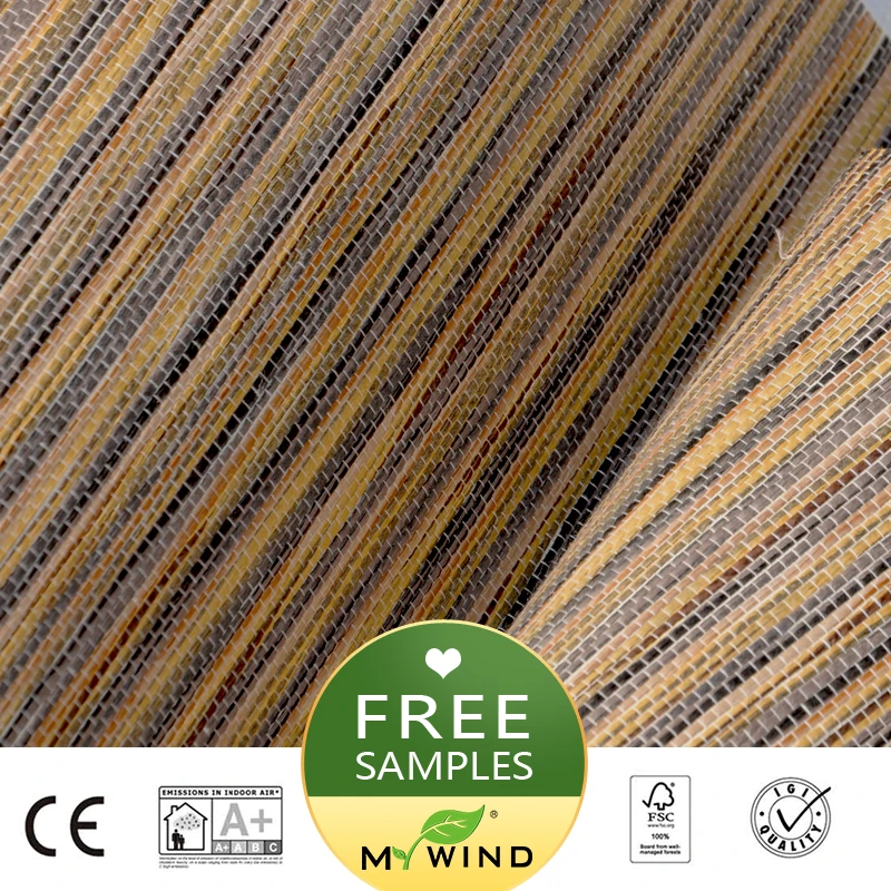 

MY WIND Colorful paper weaving Natural Decorative Wallpaper