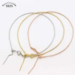 Real Pure Solid 925 Sterling Silver Bracelet Women Snake Chain Beads Hand Band DIY Jewelry Findings Beading Thread Bracelets