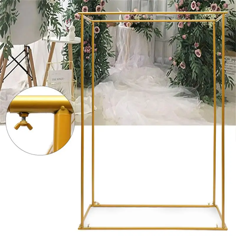 Wedding Arch Gold Metal Wedding Bracket Display Stand Outdoor Garden Lawn Backyard Patio Party Birthday Decor