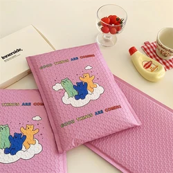 50Pcs Cute Bear Bubble Mailer Pink Plastic Foam Shipping Bags 22x31cm Large Courier Packaging Padded Envelope Bubble Bag