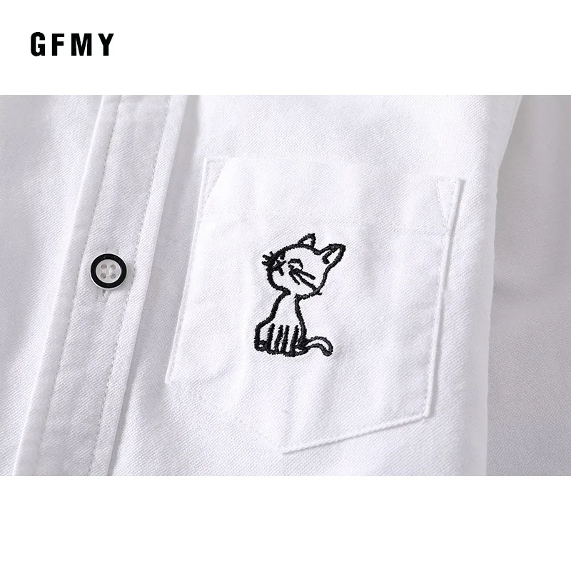 GFMY 2020 spring summer 100%Cotton Full Sleeve Solid ColorBlue boys white Shirt 3T-14T Kid Casual School Clothes 9004